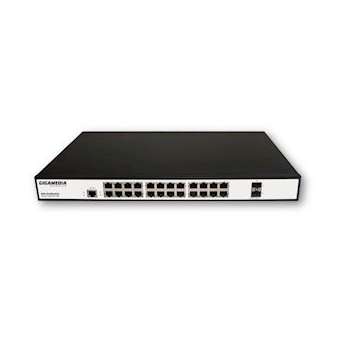 Smart Switch Manageable L2 - 24 ports Gigabit PoE + 2 ports SFP (370W)|Gigamedia-GGMGS20024P2S