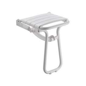 Siège de douche 4 lattes blanc, avec béquille blanc, H 500 mm, tube alu. D 25 m|Pellet asc-PT4047630