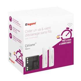 Prêt à poser Céliane créer va-et-vient - 2 cdes + 1 micromodule|Legrand-LEG067777