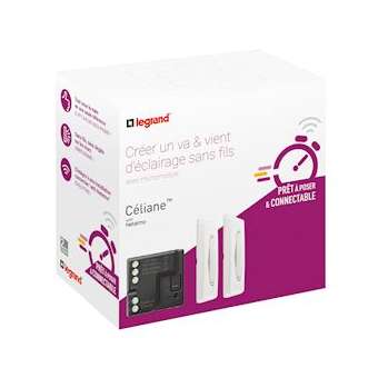 Prêt à poser Céliane créer va-et-vient - 2 cdes + 1 micromodule|Legrand-LEG067777