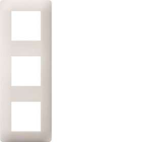 Essensya Plaque 3 postes réversible entraxe 71mm Blanc|Hager-HAGWE403