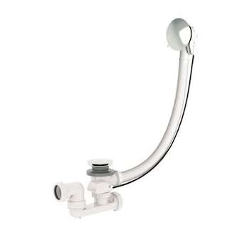 Vidage baignoire câble 650mm, volant ABS chromé,clapet et cuvette inox D70mm,NF|Valentin-VA258200000000