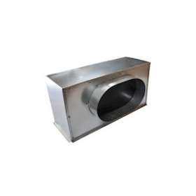 Plénum acier grille de soufflage 400 x150 mm (sortie latérale)|Baillindustrie-BLLPLSACI400X150