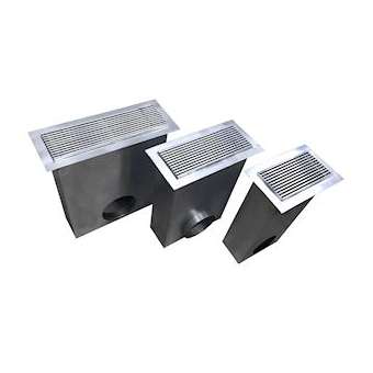 Grille de sol en aluminium laque gris de 400 x 150 mm avec plenum acier + filtre|Baillindustrie-BLLGSOL400X150