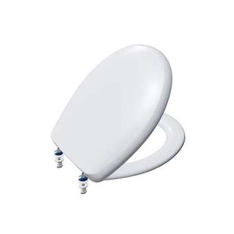 Abattant ORLY 2 blanc avec charnières inox polypropylène 1,25kg|Dubourgel grange-DBGABO2DBLINOX