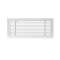 Grille de soufflage linéaire de 400x150 mm en aluminium blanc mate