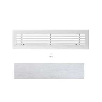 Grille de reprise linéaire 600x150 blanc mate avec filtre|Baillindustrie-BLLGRL600X150