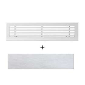 Grille de reprise linéaire 600x150 blanc mate avec filtre|Baillindustrie-BLLGRL600X150
