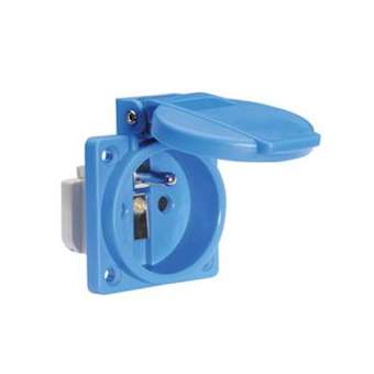 Socle domestique 38X38 250V 10/16A 2P+T bleu IP44|Bals-BA17139
