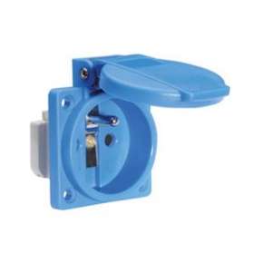 Socle domestique 38X38 250V 10/16A 2P+T bleu IP44|Bals-BA17139