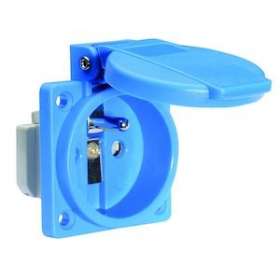 Socle de prise tableau bleu USE 250V 2P+T 10/16A IP44 38X38|Bals-BA171118