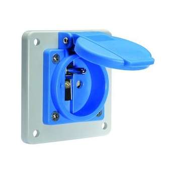 Socle domestique 60X60 250V 10/16A 2P+T bleu gris IP44|Bals-BA171121
