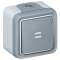 Poussoir étanche NO lumineux 10A Plexo complet IP55 saillie - gris