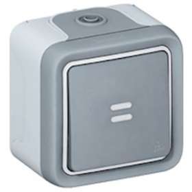 Poussoir étanche NO lumineux 10A Plexo complet IP55 saillie - gris|Legrand-LEG069722