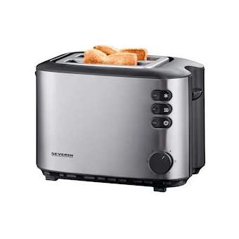 Grille-pain, noir/inox brossé, 850 W, thermostat, double fente|Severin france-EVEAT2514