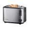 Grille-pain, noir/inox brossé, 850 W, thermostat, double fente