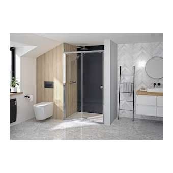 Supra Coulissante 120 Chromé Transparent|Blanc aqua production-BL5PA1541CTN