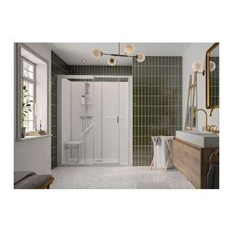 Kinemagic7 Sérénité+ 160x70 Niche Coulissant Haute Transparent Thermostatique|Blanc aqua production-BL5KT-1607-NHC-TN3-GSPX