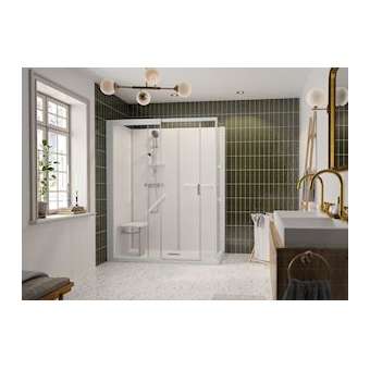 Kinemagic7 Sérénité+ 100x80 Angle Coulissant Haute Transparent Thermostatique|Blanc aqua production-BL5KT-1008-AHC-TN3-GSPT