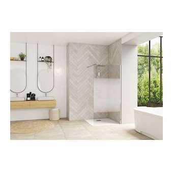 Paroi Smart Design Solo 140 Chromé Sérigraphie Cosmos|Blanc aqua production-BL5PA90310CCOE