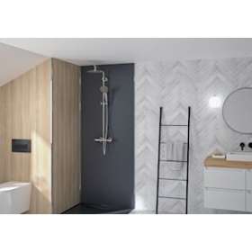 Colonne Aquatica chromée ronde thermostatique|Blanc aqua production-BL5CD365