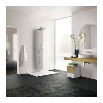 Colonne Aquaglass gris acier thermostatique|Blanc aqua production-BL5CD221A