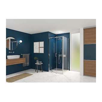 Smart Express Paroi Fixe 100X190 Cm Profile Chrome Verre Transparent|Blanc aqua production-BL5PA1933CTNE