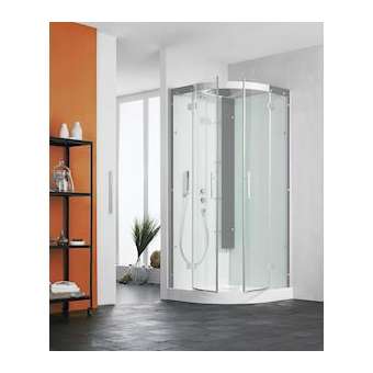 Cabine Horizon 2 Haut 90 1/4 De Rond Th Acier|Blanc aqua production-BL5CA118A18