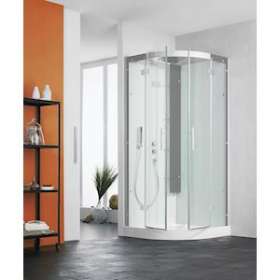 Cabine Horizon 2 Haut 90 1/4 De Rond Th Acier|Blanc aqua production-BL5CA118A18