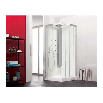 Cabine Horizon 2 Bas 120 Pivotant Hydromassante Acier|Blanc aqua production-BL5CH134A12