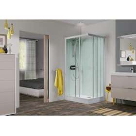 Cabine Kineprime 100X80 Coulissant Bas Transparent Th|Blanc aqua production-BL5CA570TTN