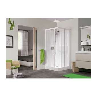 Cabine Kineprime 80 Coulissant Bas Transparent Meca|Blanc aqua production-BL5CA530MTN
