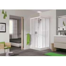Cabine Kineprime 80 Coulissant Bas Transparent Meca|Blanc aqua production-BL5CA530MTN