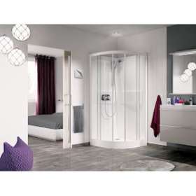 Cabine Kineprime 90 1/4 De Rond Coulissant Bas Transparent Meca|Blanc aqua production-BL5CA5509MTN
