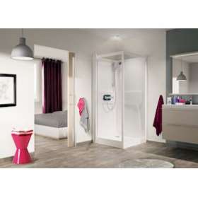 Cabine Kineprime 80 Pivotant Bas Transparent Th|Blanc aqua production-BL5CA540TTN