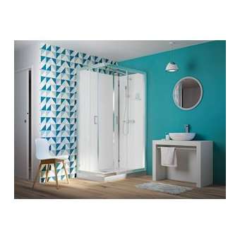 Cabine Eden 2 Coulissant 100X80 Receveur Haut|Blanc aqua production-BL5CA8360