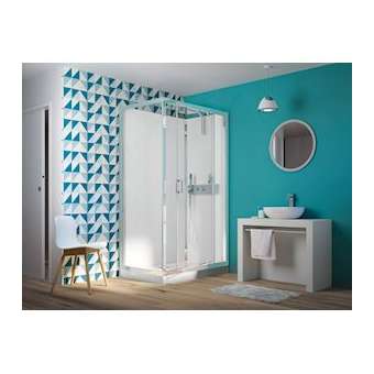 Cabine Eden 2 + Pivotant 120X90 Receveur Bas|Blanc aqua production-BL5CA848