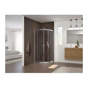 Paroi Rondo 100 Chrome Transparent|Blanc aqua production-BL5PA602CTNE