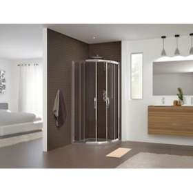 Paroi Rondo 100 Chrome Transparent|Blanc aqua production-BL5PA602CTNE