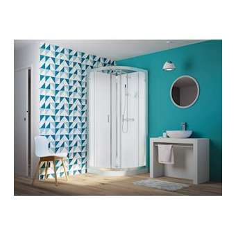 Cabine Eden 2 Coulissant 80Rd Receveur Bas|Blanc aqua production-BL5CA833