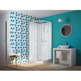 Cabine Eden 2 Coulissant 80 Receveur Bas|Blanc aqua production-BL5CA831