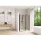 Smart Design porte centrale sans seuil 120 profilé noir verre transparent