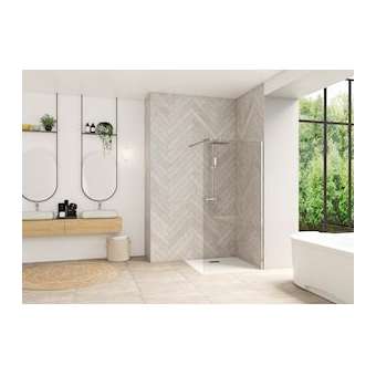 Smart Design solo 100 profilé chromé verre transparent|Blanc aqua production-BL5PA90306CTNE