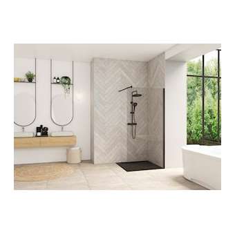 Smart Design solo 120 profilé noir verre transparent|Blanc aqua production-BL5PA90308NTNE