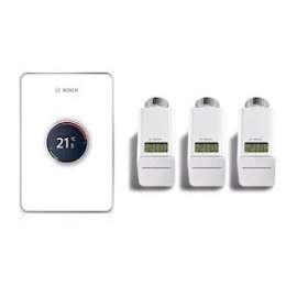 Thermostat EASYCONTROL CT200 + 3 têtes thermostatiques couleur blanc|Bosch Thermotechnologie-BOT7736701393