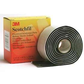 3M Scotchfil Ruban élastomère autosoudable isolant Noir 1,5m x 38mm avec liner|3M france-TRM80000