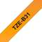 Ruban TZeB31, 12mm Noir sur fond Orange fluo, Laminé, 5M