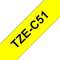 Ruban TZeC51, 24mm Noir sur fond Jaune fluo, Laminé, 5M