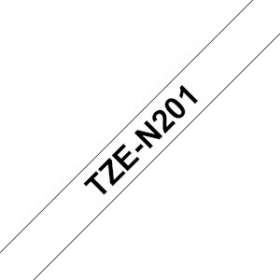 Ruban TZeN201, 3.5mm Noir sur fond Blanc, Non laminé, 8M|Brother france-BRTTZEN201