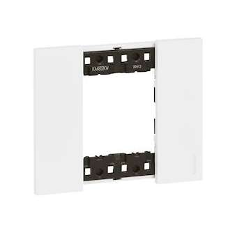 Plaque de finition Living Now Collection Les Blancs 2 modules finition Blanc|Bticino-TICBTKA4802KW